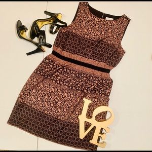 Ann Taylor Loft Rust & Black Floral Print Sz M